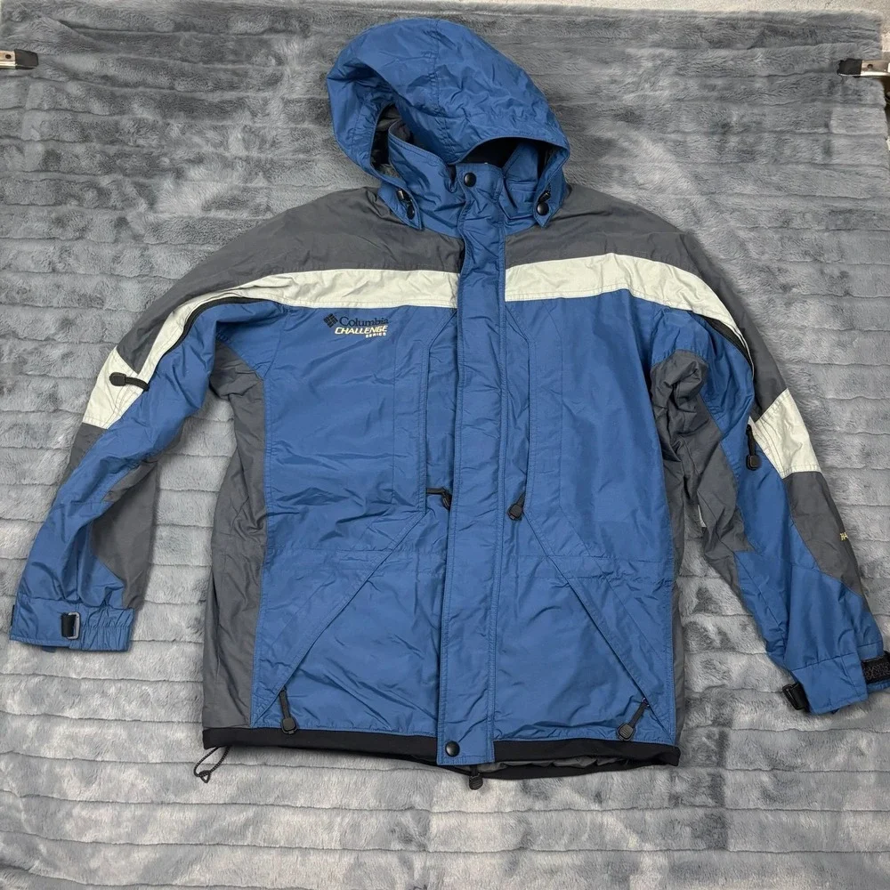 Columbia Challenge Series Interchange Jacket Mens Medium Blue Grey Colorblock